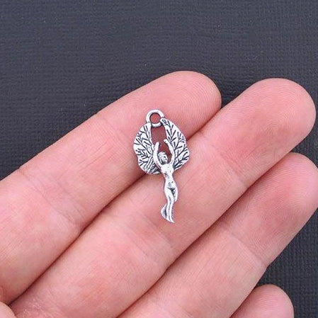 10 breloques argentées antiques de déesse - SC2232