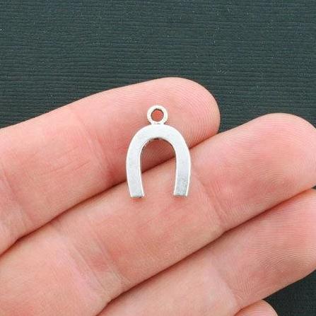 10 Good Luck Antique Silver Tone Charms - SC4477