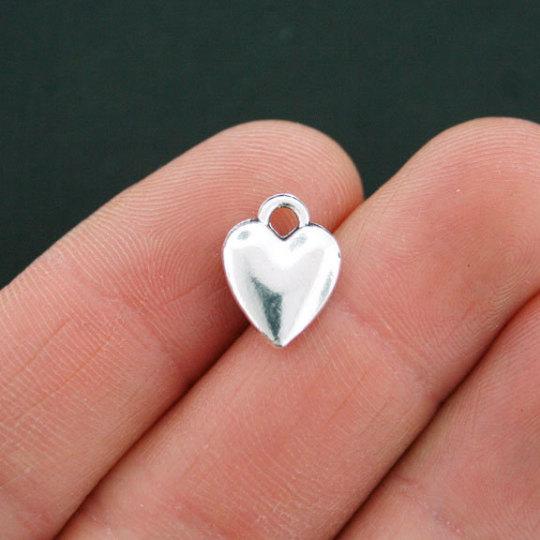 10 breloques de ton argent antique coeur 2 faces - SC3232