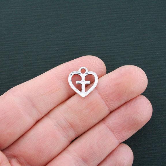 10 charmes de ton argent antique coeur - SC1561