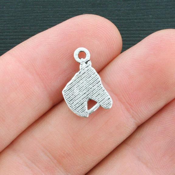 10 Horse Antique Silver Tone Charms - SC4015