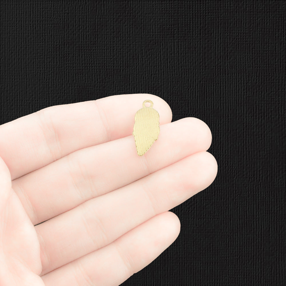 10 Ice Cream Cone Gold Tone Enamel Charms - E1281