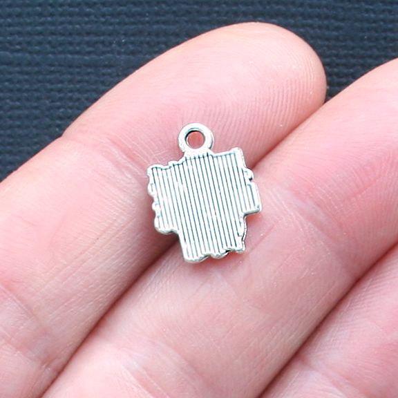 10 Jesus Loves You Antique Silver Tone Charms - SC3167