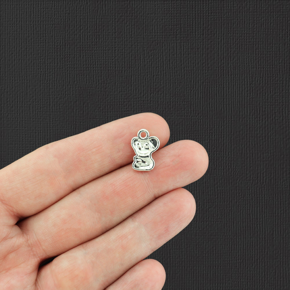 10 Koala Antique Silver Tone Charms - SC7494