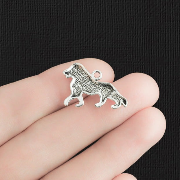 10 Lion Antique Silver Tone Charms - SC008