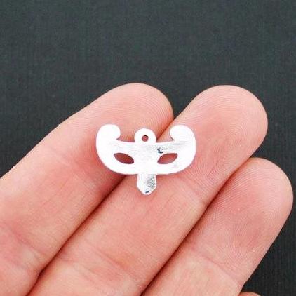 10 Masquerade Antique Silver Tone Charms - SC969