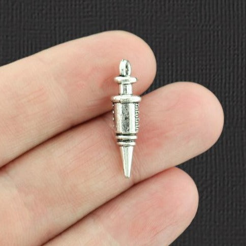 10 breloques ton argent antique seringue médicale 3D - SC2923