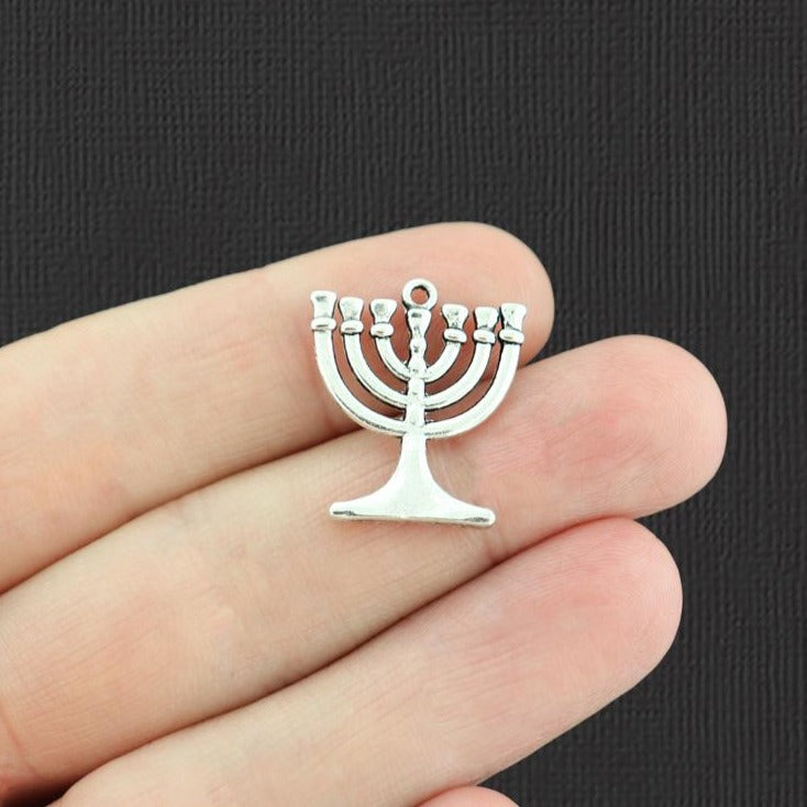10 Menorah Charms 2 Sided - Choose Your Tone