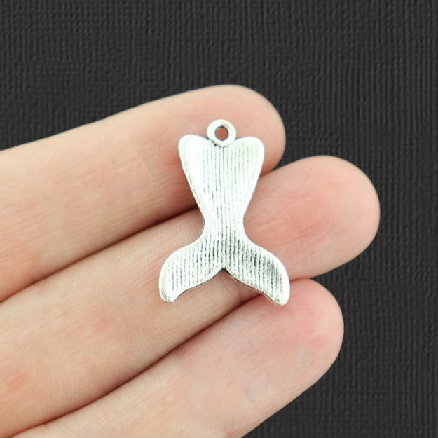 10 Mermaid Tail Antique Silver Tone Charms - SC4267