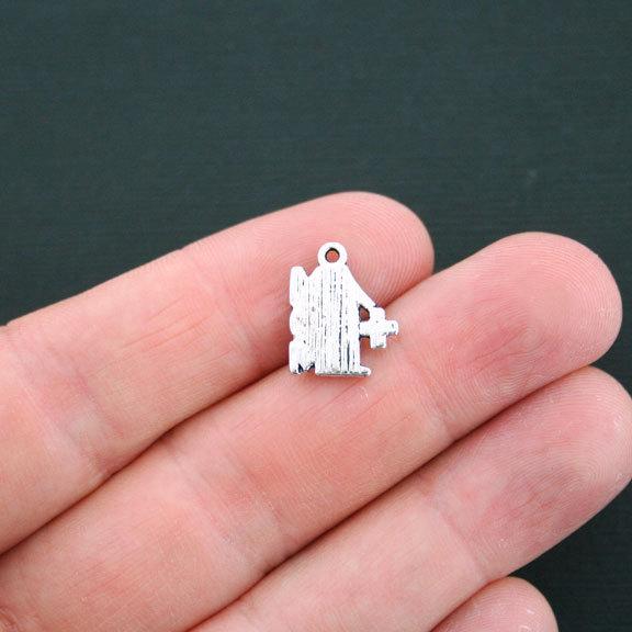 10 Mom Antique Silver Tone Charms - SC3126