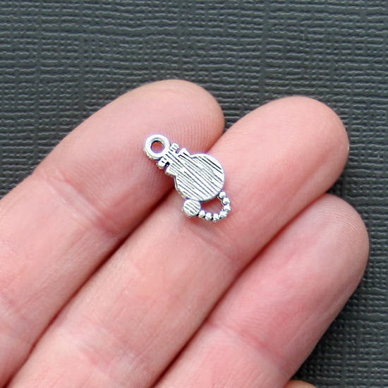 10 Pocket Watch Antique Silver Tone Charms - SC2046