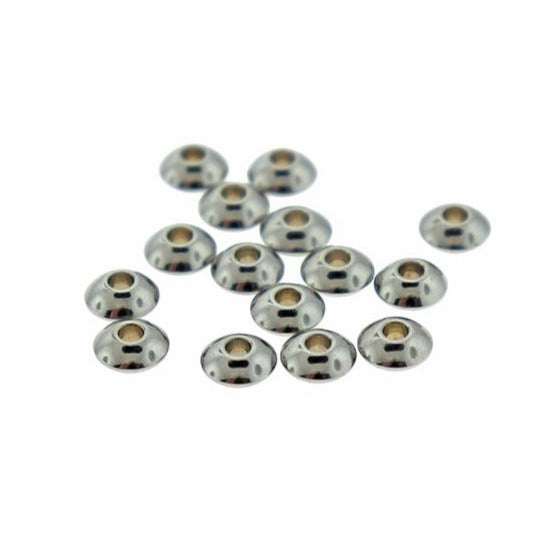 Perles d'espacement en acier inoxydable Rondelle 6 mm x 3 mm - ton argent - 10 perles - MT758