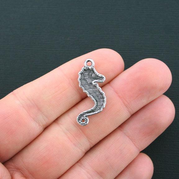 10 Seahorse Antique Silver Tone Charms - SC2073