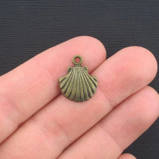 10 breloques coquillage bronze antique - BC511