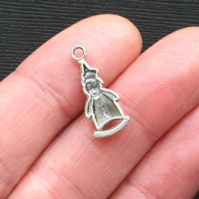 10 Snowman Antique Silver Tone Charms - SC2949