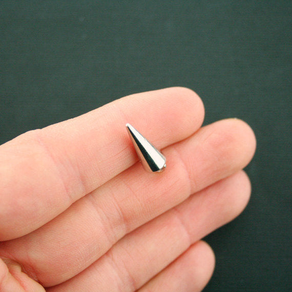 10 Spike Silver Tone Charms 3D - SC6418