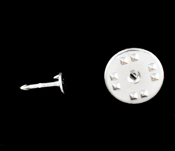 10 Tie Tac Sets Silver Tone with Pad and Tie Squeeze Clutch - FD066