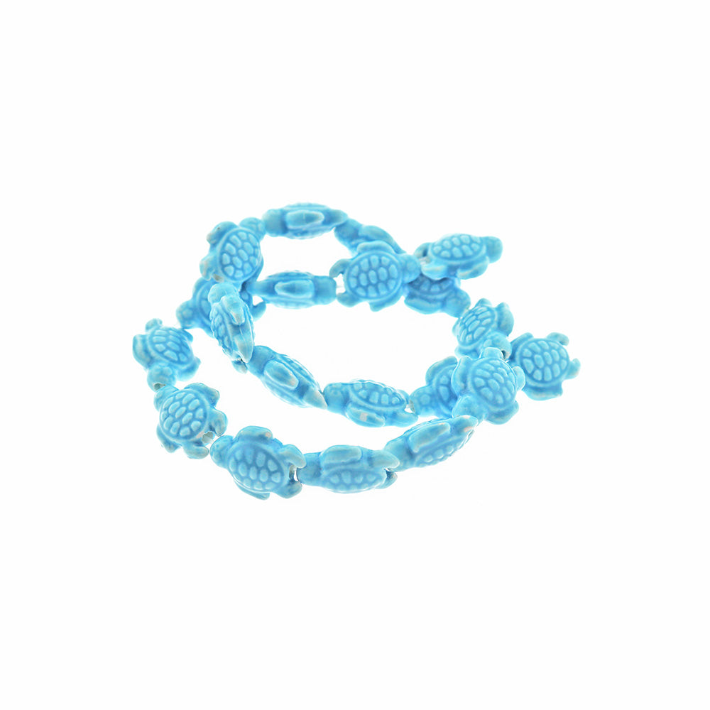 10 Turtle Ceramic Beads - 19mm x 15mm - Choose Your Color!