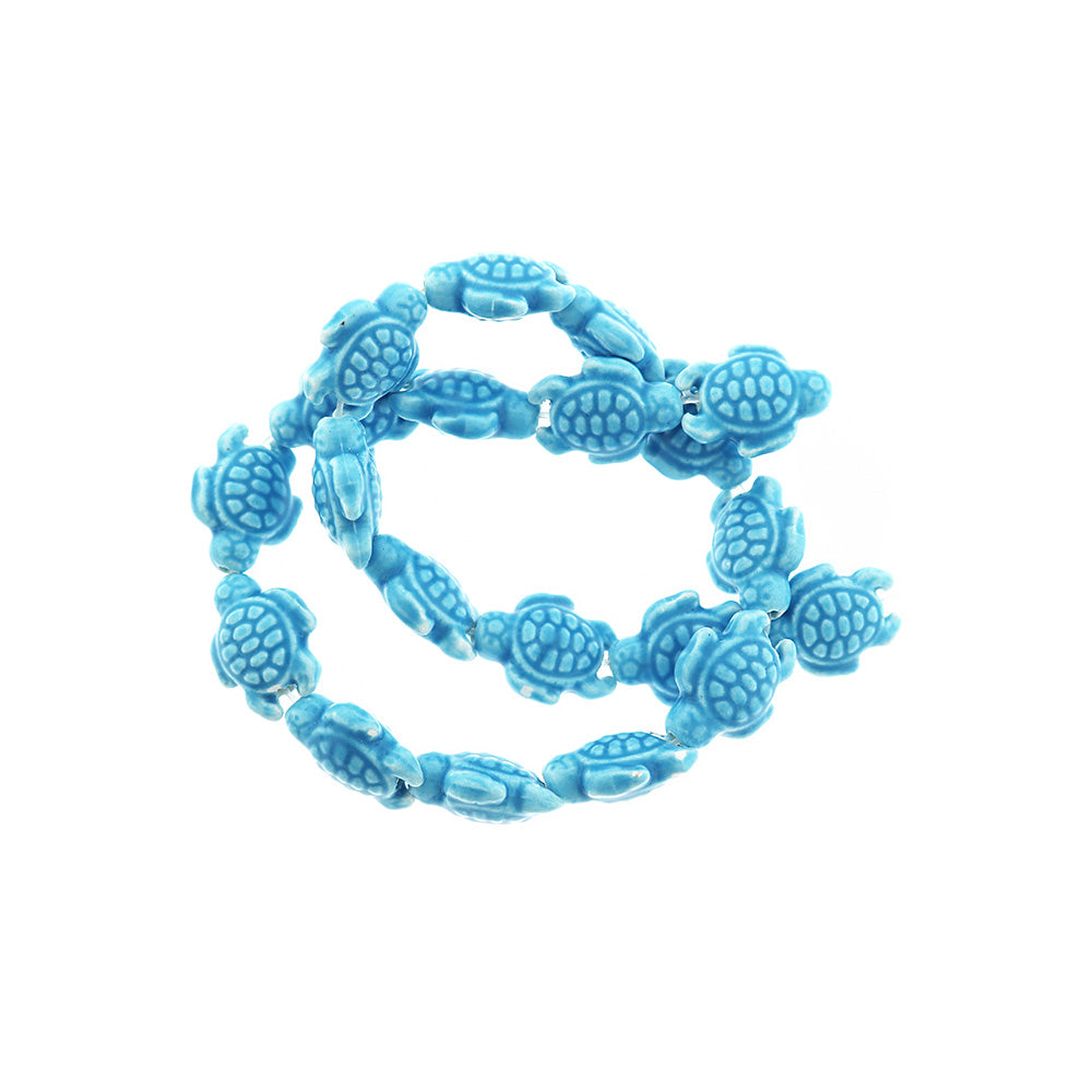 10 Turtle Ceramic Beads - 19mm x 15mm - Choose Your Color!