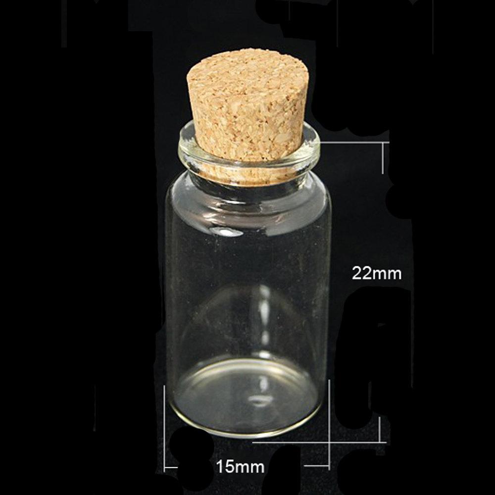 10 breloques en verre de bouteilles de souhaits - Z072