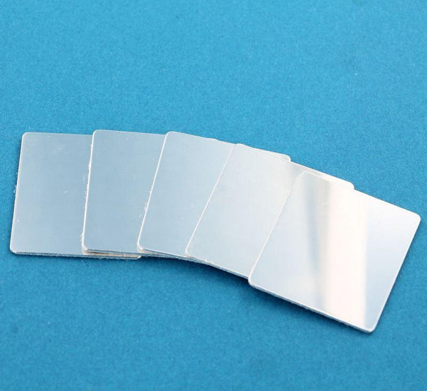 Rectangle Stamping Blanks - Silver Aluminium - 28.8mm x 25.5mm - 10 Tags - MT270