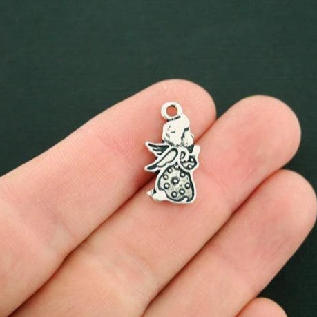 10 Angel Antique Silver Tone Charms - SC599