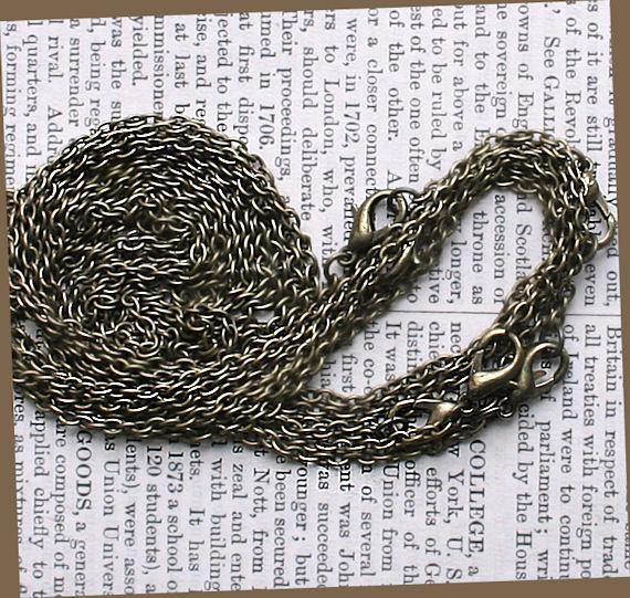 Antique Bronze Cable Chain Necklaces 16" - 3.7mm - 10 Necklaces - N018