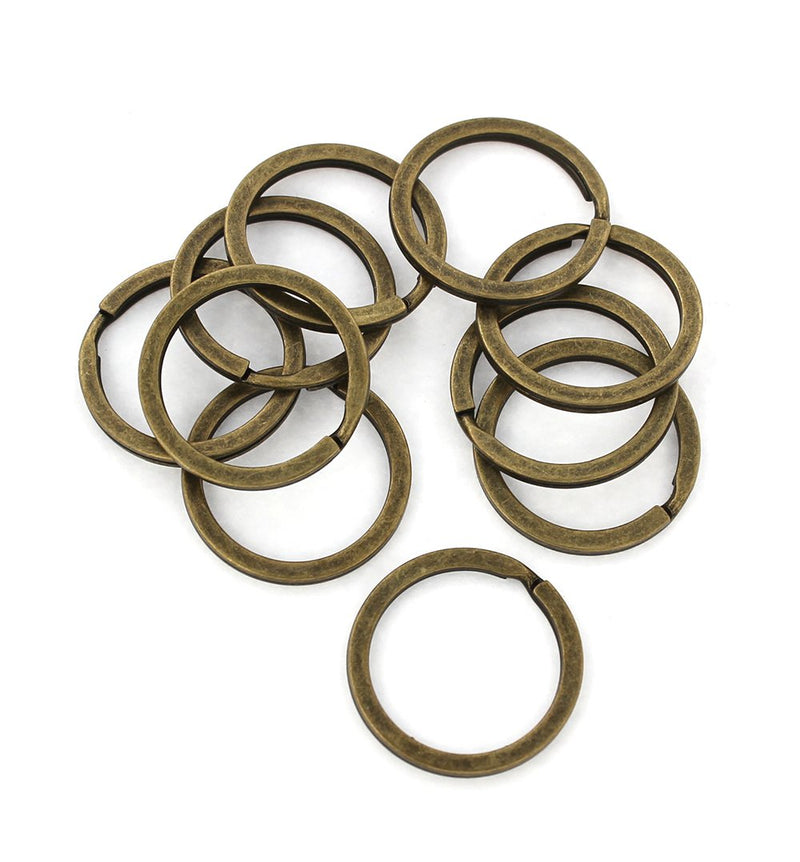 Bronze Tone Key Rings - 25mm - 10 Pieces - Z683