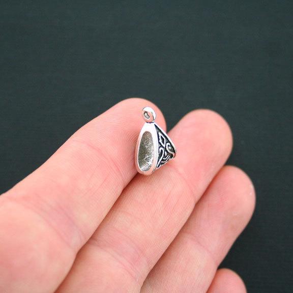 Bail Beads 16mm x 11mm - Antique Silver Tone - 10 Beads - SC3992