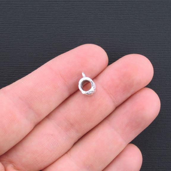Bail Beads 11mm x 7mm - Antique Silver Tone - 10 Beads - SC3029