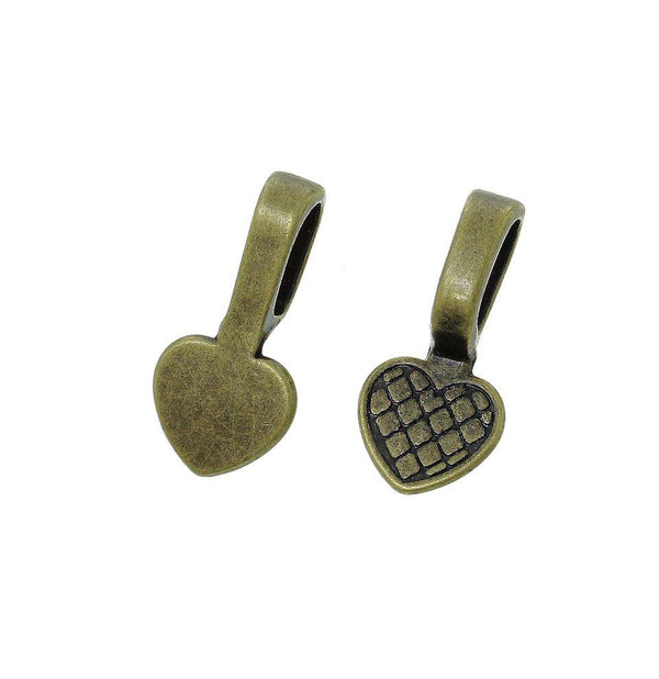 Colle sur bélières ton bronze antique - 22 mm x 10 mm - 10 pièces - FD237