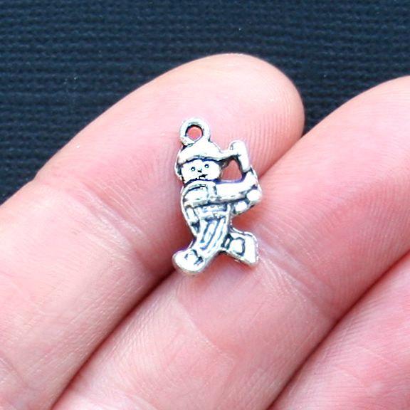 10 breloques de ton argent antique de baseball - SC3177
