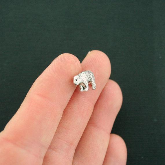 Bear Spacer Beads 10mm x 15mm x 4mm - Silver Tone - 10 Beads- SC7587