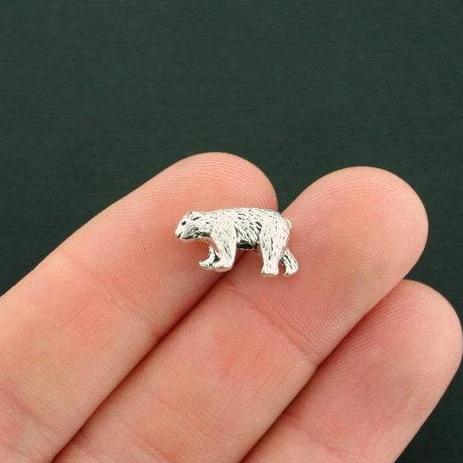 Bear Spacer Beads 10mm x 15mm x 4mm - Silver Tone - 10 Beads- SC7587