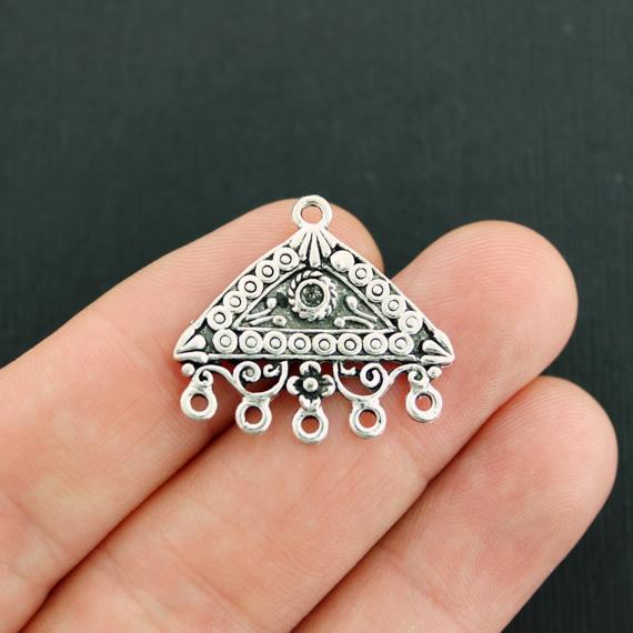 10 Chandelier Connector Antique Silver Tone Charms - SC2233