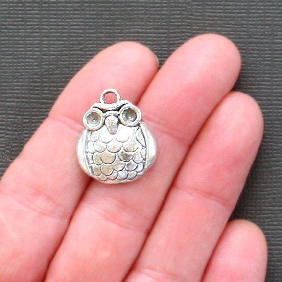 10 breloques de ton argent antique hibou - SC1505