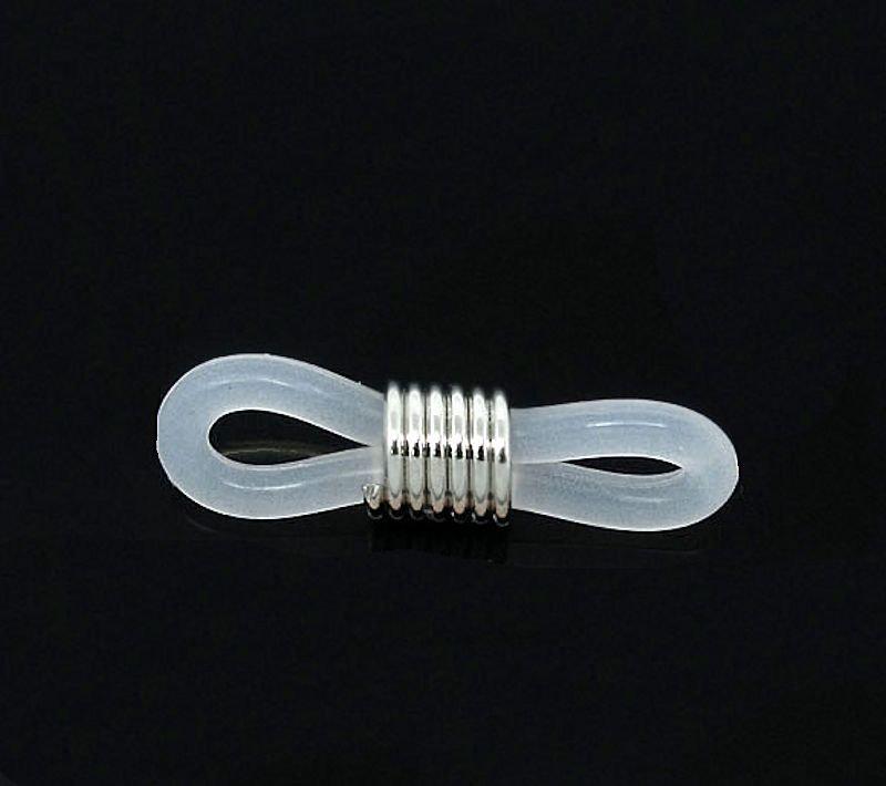 10 connecteurs en caoutchouc transparent pour chaîne de collier porte-lunettes - FD021