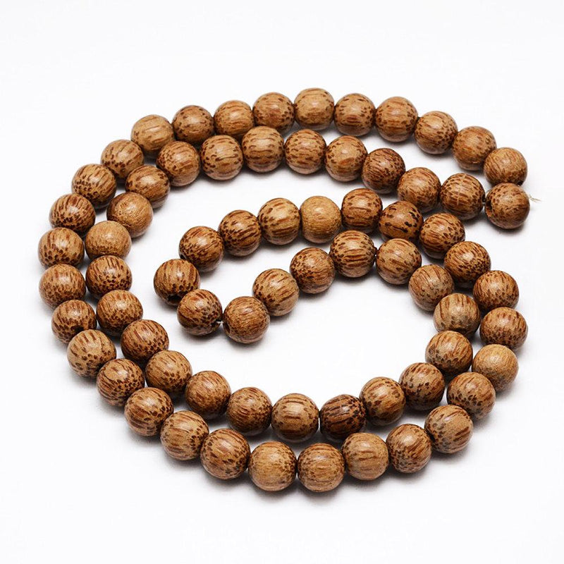 Perles de noix de coco rondes 13 mm x 11 mm - Noix de coco naturelle assorties - 10 perles - BD280