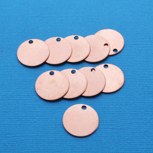 Circle Stamping Blanks - Copper - 17.5mm - 10 Tags - MT139