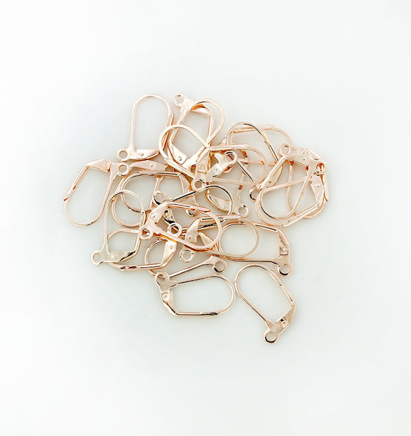 Rose Gold Tone - Lever Back Wires - 18mm x 11mm - 10 Pieces 5 Pairs - Z799