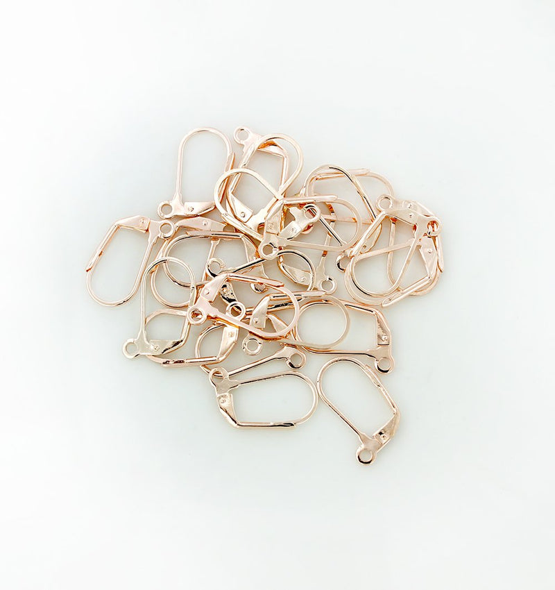 Rose Gold Tone - Lever Back Wires - 18mm x 11mm - 10 Pieces 5 Pairs - Z799