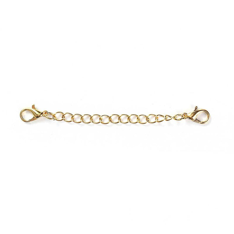 Gold Tone Extender Chain With 2 Lobster Clasps - 78mm x 4mm - 10 Pieces - Z472
