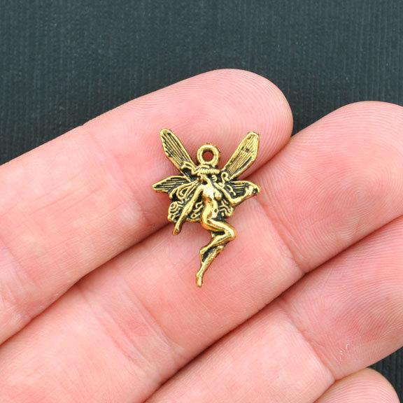 10 Fairy Antique Gold Tone Charms - GC307