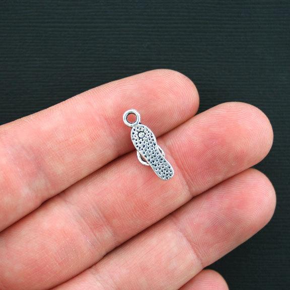 10 breloques ton argent antique Flip Flop - SC1610