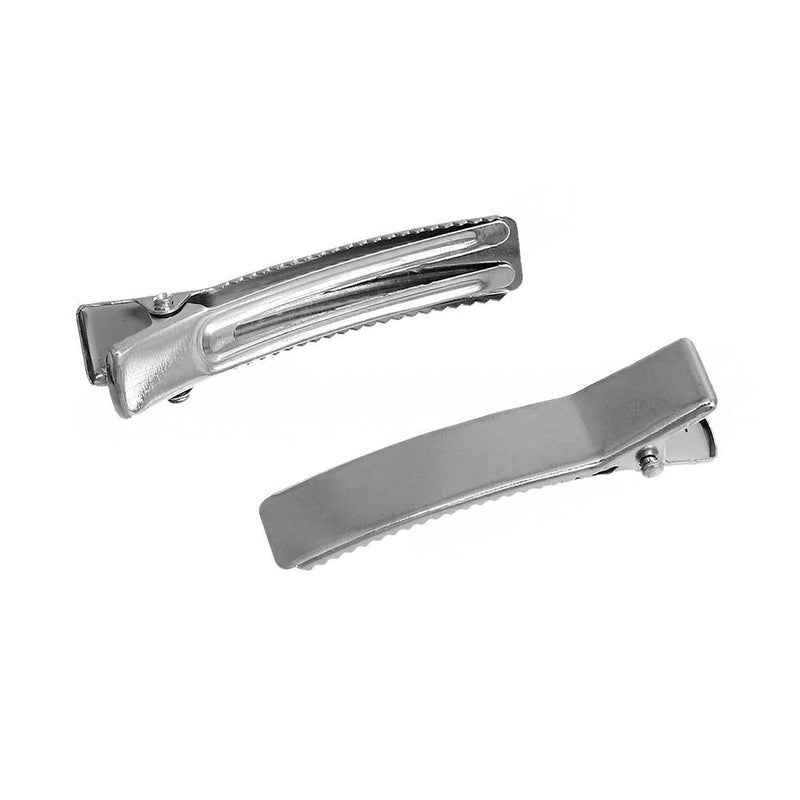 SALE Silver Tone Hair Clips - 48mm x 10mm - 10 Pieces - Z454