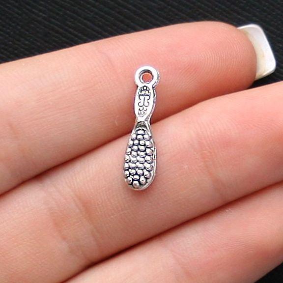 10 Hairbrush Antique Silver Tone Charms 3D - SC1038