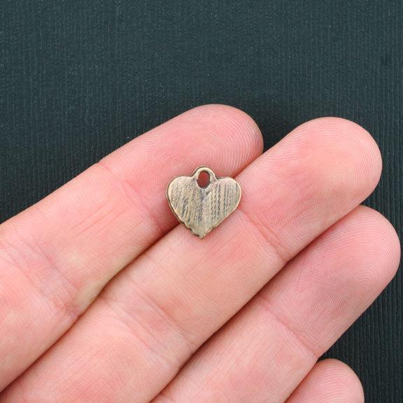 10 Heart Wings Antique Copper Tone Charms - BC989
