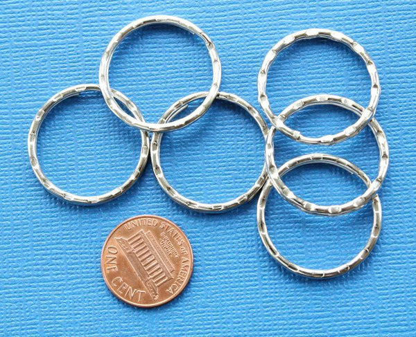 Porte-clés argentés - 20 mm - 10 pièces - Z004