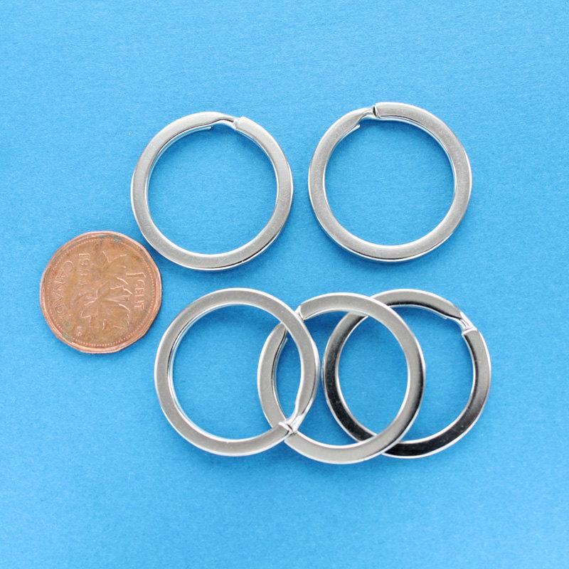 Silver Tone Key Rings - 25mm - 10 Pieces - Z068