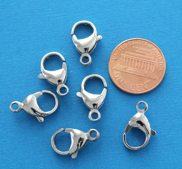 Stainless Steel Lobster Clasps 16mm x 10mm - 10 Clasps - FD115